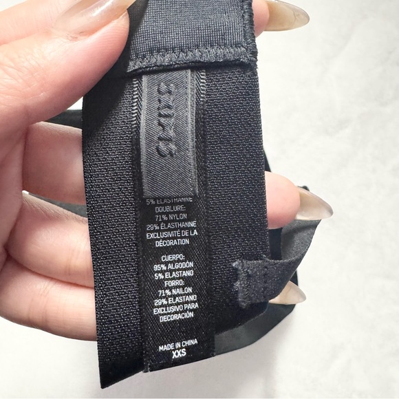 Skims COTTON RIB PLUNGE BRALETTE in Soot - NWT - XXS - Picture 5 of 6